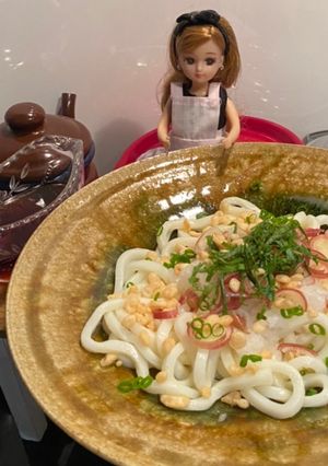 リカちゃん♡うどん(揚げ玉・茗荷・紫蘇)-レシピのメイン写真