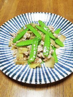 絹さやとザーサイの炒め物-レシピのメイン写真