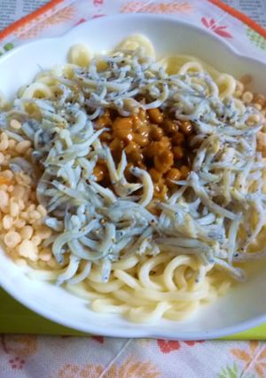 醤油うどん風冷やしうどん61～しらす納豆-レシピのメイン写真