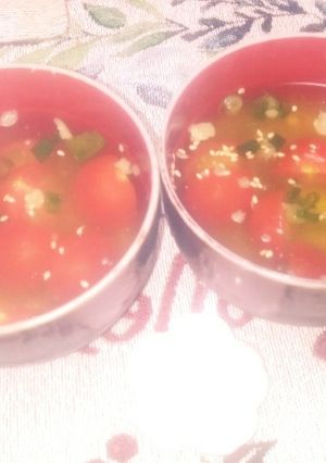 即席！空豆とカットミニトマトのお吸い物-レシピのメイン写真
