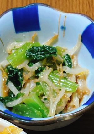 レンジで2分!もやしと小松菜の胡麻和え-レシピのメイン写真