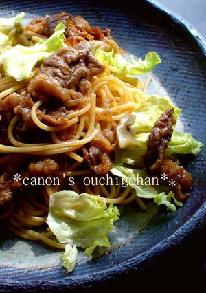 韓国風。牛肉とザーサイの辛味パスタ-レシピのメイン写真
