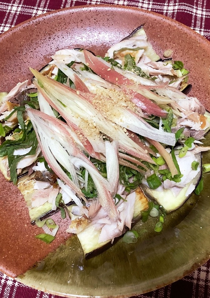 ナスと干物のたたき風-レシピのメイン写真