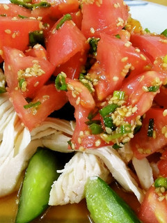 キュウリと鶏むね肉のトマトナムル♪-レシピのメイン写真