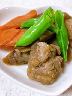 ごぼうと鶏肉と人参の煮物-レシピのメイン写真