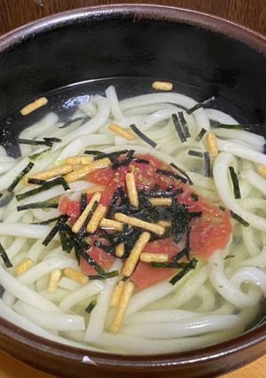 極超簡単・お茶漬け海苔&梅干でうどん-レシピのメイン写真