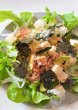 カット絹豆腐と新玉、アボカドのサラダ♪-レシピのメイン写真