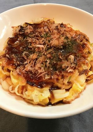 長ネギたっぷり豚バラ肉の簡単お好み焼き-レシピのメイン写真