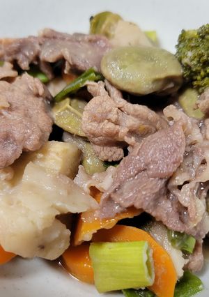 空豆と牛肉の煮物-レシピのメイン写真