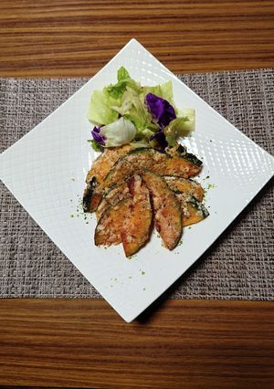 ヨウサマの減塩カボチャの明太チーズ焼き-レシピのメイン写真