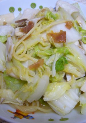 白菜とエリンギの梅味噌パスタ-レシピのメイン写真