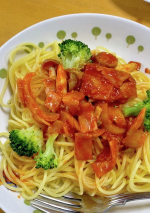 ピエトロで簡単トマトガーリックパスタ^^-レシピのメイン写真