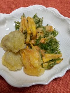 葉付ニンジンのかき揚げとキクイモの天ぷら-レシピのメイン写真