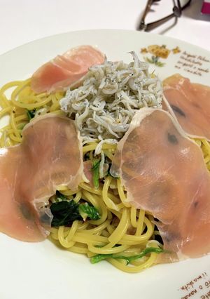 ♡生ハムしらすほうれん草のペペロンチーノ-レシピのメイン写真