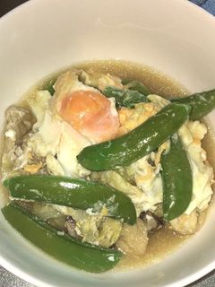油揚げと白菜とスナップエンドウの卵とじ-レシピのメイン写真