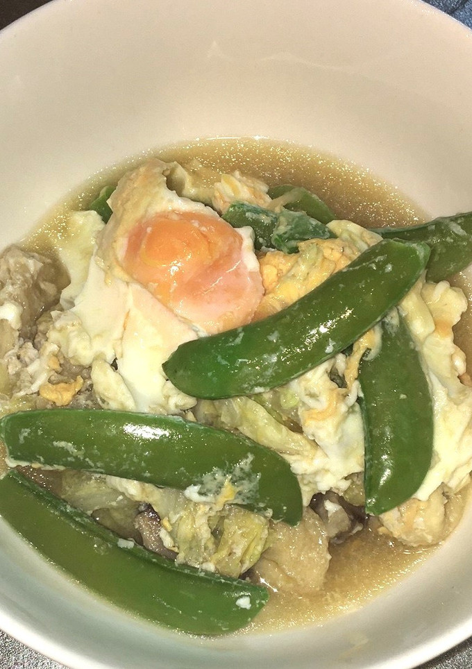 油揚げと白菜とスナップエンドウの卵とじ-レシピのメイン写真