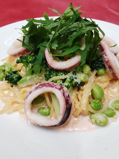 スルメイカたらこクリームソーススパゲティ-レシピのメイン写真