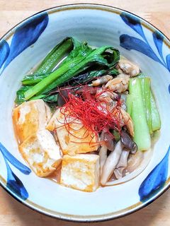 アサリと豆腐と小松菜の中華みそ炒め煮-レシピのメイン写真
