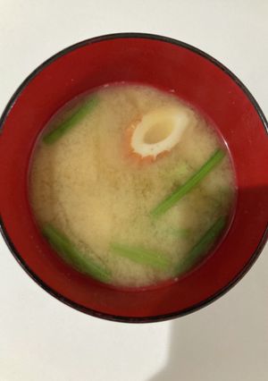 ちくわとほうれん草のお味噌汁！-レシピのメイン写真