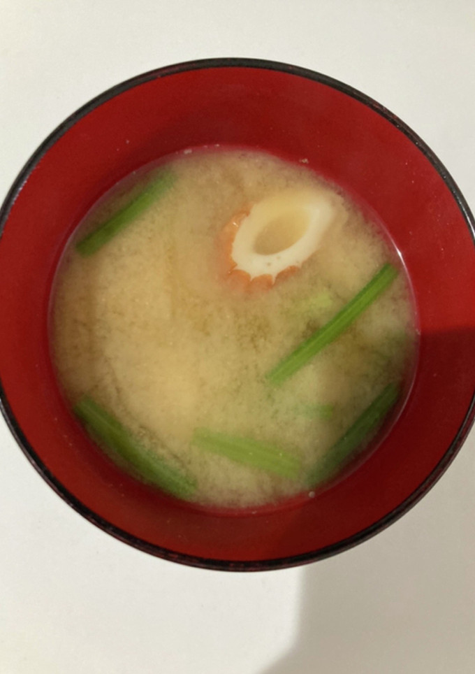 ちくわとほうれん草のお味噌汁！-レシピのメイン写真
