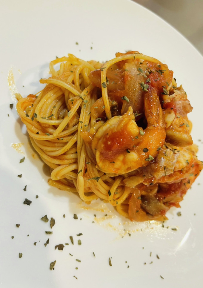 赤魚と舞茸のトマト海鮮パスタ-レシピのメイン写真