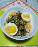 豆あじの揚げ焼き＋ゆで卵のタパス