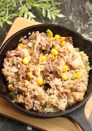 スキレット！そらまめビーフペッパーライス-レシピのメイン写真