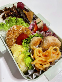 豆腐ハンバーグとかぼちゃコロッケ弁当-レシピのメイン写真