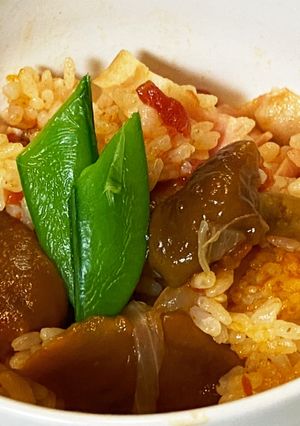 ジャンボなめこの炊き込みご飯！-レシピのメイン写真