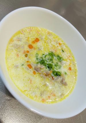 超簡単！肉感まんさい坦々風ミルクスープ-レシピのメイン写真