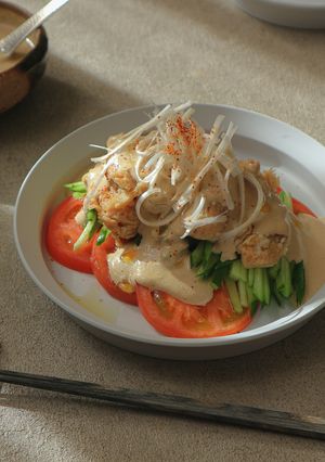 簡単ヘルシー!大豆ミートの棒棒鶏風サラダ-レシピのメイン写真