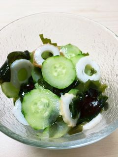 胡瓜とワカメとちくわの酢の物-レシピのメイン写真