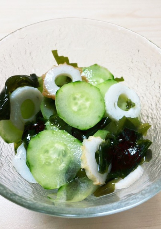 胡瓜とワカメとちくわの酢の物-レシピのメイン写真