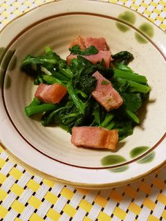 お弁当にも♫菜の花とベーコンのバター炒め-レシピのメイン写真