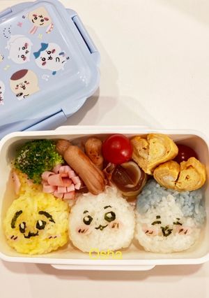 春の遠足　ちいかわキャラ弁　メイン3人-レシピのメイン写真