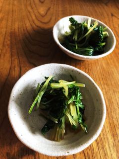 水菜のお浸し。ワサビ味-レシピのメイン写真