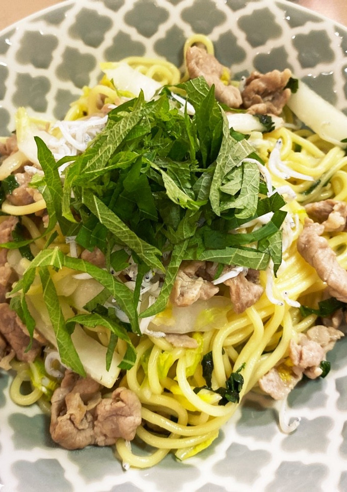 白菜と大葉としらすの塩焼きそば-レシピのメイン写真