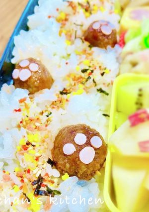 肉球ミートボールの足跡ごはん♡-レシピのメイン写真