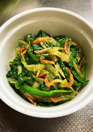 捨てないで#新玉ねぎの葉で胡麻和え-レシピのメイン写真