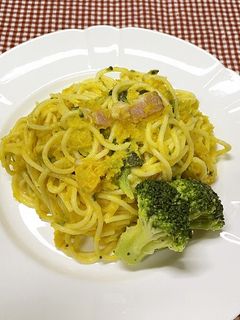ベジ♪かぼちゃのカルボナーラ-レシピのメイン写真