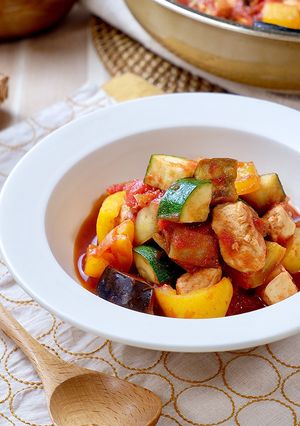 鶏むね肉と角切り野菜のラタトゥイユ-レシピのメイン写真