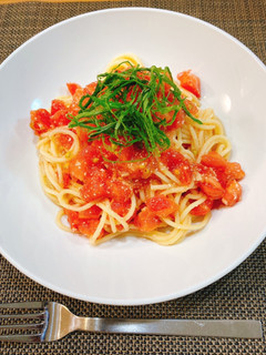 混ぜるだけ!!トマトの冷製パスタ-レシピのメイン写真