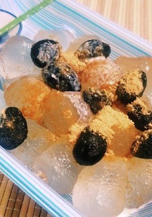 わらび餅に黒豆&きな粉のトッピン具-レシピのメイン写真