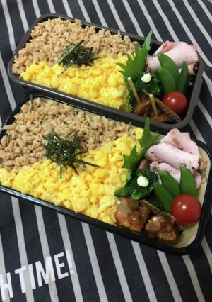 兄弟のお弁当5/22そぼろ弁当-レシピのメイン写真
