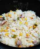 炊飯器で簡単！アスパラコーンピラフ
