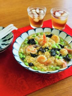 優しいお味★エビと枝豆と春雨の卵とじ-レシピのメイン写真