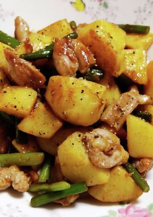 せせりとじゃがいものにんにく醤油炒め-レシピのメイン写真