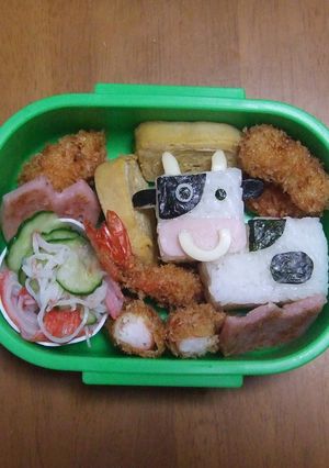 キャラ弁　キューブうしさん-レシピのメイン写真