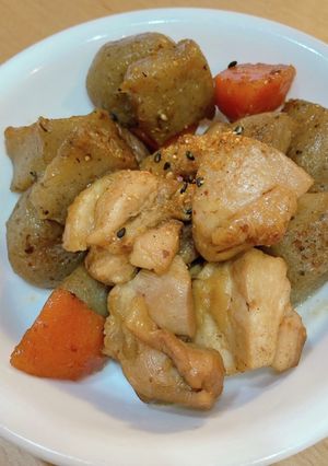 鶏肉とこんにゃくの甘辛煮-レシピのメイン写真