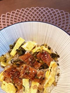 シロさんのうなぎと高菜と卵の混ぜごはん-レシピのメイン写真